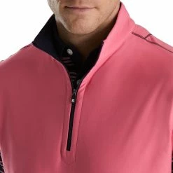 FootJoy Quarter-Zip Brushed Back Vest -Golf Sales Store footjoy quarter zip brushed back vest watermelon 03 65959.1673904966