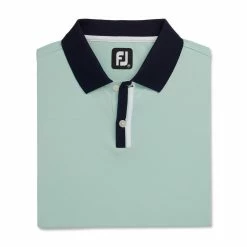 FootJoy Solid Stretch Pique With Stripe Placket Knit Collar Polo -Golf Sales Store footjoy solid stretch pique with stripe placket knit collar polo sage 04 59736.1673904879