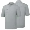 FootJoy Spun Poly Chest Pocket Polo - Self Collar - Closeout -Golf Sales Store footjoy spun poly chest pocket polo self collar heather grey 01 09367.1632420481