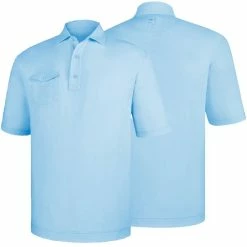 FootJoy Spun Poly Chest Pocket Polo - Self Collar - Closeout -Golf Sales Store footjoy spun poly chest pocket polo self collar light blue 01 98265.1632420481