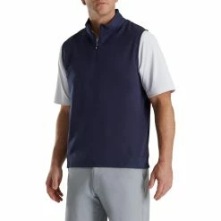 FootJoy Stretch Woven Vest With Knit Accents 26 FootJoy Stretch Woven Vest With Knit Accents -Golf Sales Store footjoy stetch woven vest with knit accents navy 01 18132.1673905004