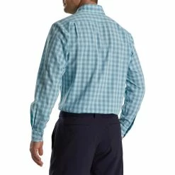 FootJoy Stretch Woven Gingham Shirt -Golf Sales Store footjoy stretch woven gingham shirt denim azure 02 57650.1671654473