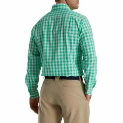 FootJoy Stretch Woven Gingham Shirt -Golf Sales Store footjoy stretch woven gingham shirt light sea green white 02 77187.1671651623
