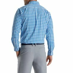 FootJoy Stretch Woven Gingham Shirt -Golf Sales Store footjoy stretch woven gingham shirt white royal 02 61747.1671651559