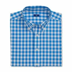 FootJoy Stretch Woven Gingham Shirt -Golf Sales Store footjoy stretch woven gingham shirt white royal 04 49145.1671652716