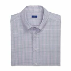 FootJoy Super Soft Woven Plaid Shirt 35 FootJoy Super Soft Woven Plaid Shirt -Golf Sales Store footjoy super soft woven plaid shirt dusty purple white azure 04 19969.1671654245