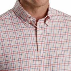 FootJoy Super Soft Woven Plaid Shirt 54 FootJoy Super Soft Woven Plaid Shirt -Golf Sales Store footjoy super soft woven plaid shirt white coral pink graphite 03 16269.1671652025