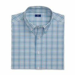FootJoy Super Soft Woven Plaid Shirt 51 FootJoy Super Soft Woven Plaid Shirt -Golf Sales Store footjoy super soft woven plaid shirt white dusk blue ink 04 51434.1671654270
