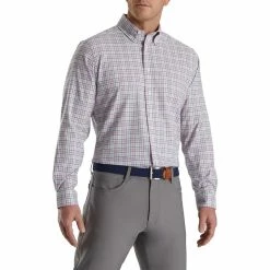 FootJoy Super Soft Woven Plaid Shirt 44 FootJoy Super Soft Woven Plaid Shirt -Golf Sales Store footjoy super soft woven plaid shirt white lavender sage navy 01 56018.1671653304