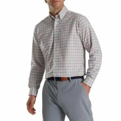 FootJoy Super Soft Woven Plaid Shirt 40 FootJoy Super Soft Woven Plaid Shirt -Golf Sales Store footjoy super soft woven plaid shirt white sea green watermelon 01 12779.1671654198