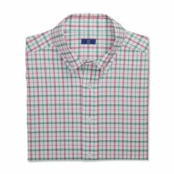 FootJoy Super Soft Woven Plaid Shirt 43 FootJoy Super Soft Woven Plaid Shirt -Golf Sales Store footjoy super soft woven plaid shirt white sea green watermelon 04 60267.1671651993