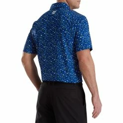 FootJoy Terrazzo Print Lisle Self Collar Polo -Golf Sales Store footjoy terrazzo print lisle self collar polo ocean 02 12214.1673906188