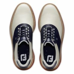 FootJoy Men's Traditions Spikeless Golf Shoes -Golf Sales Store footjoy traditions spikeless golf shoes tan navy 03 21195.1678140727