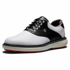 FootJoy Men's Traditions Spikeless Golf Shoes -Golf Sales Store footjoy traditions spikeless golf shoes white black 03 62656.1678140726