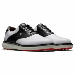 FootJoy Men's Traditions Spikeless Golf Shoes -Golf Sales Store footjoy traditions spikeless golf shoes white black 05 00372.1678140731