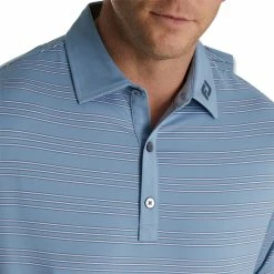 FootJoy Trio Stripe Lisle Self Collar Polo - FJ Logo 8 FootJoy Trio Stripe Lisle Self Collar Polo - FJ Logo -Golf Sales Store footjoy trio stripe lisle self collar polo fj logo denim 03 33900.1676581388