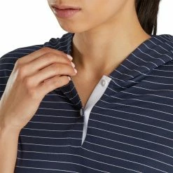 FootJoy Women's 3/4 Sleeve Pinstripe Hoodie -Golf Sales Store footjoy womens 3 4 sleeve pinstripe hoodie navy 04 85583.1633109316