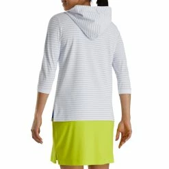 FootJoy Women's 3/4 Sleeve Pinstripe Hoodie -Golf Sales Store footjoy womens 3 4 sleeve pinstripe hoodie white 03 23724.1633109315