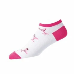 FootJoy Women's ComfortSof Low Cut Martini Print Fashion Sock -Golf Sales Store footjoy womens comfortsof low cut martini print fashion sock white pink 01 69185.1671653580