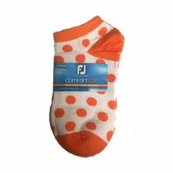 FootJoy Women's ComfortSof Low Cut Polka Dot Print Fashion Sock 10 FootJoy Women's ComfortSof Low Cut Polka Dot Print Fashion Sock -Golf Sales Store footjoy womens comfortsof low cut polka dot print fashion sock white orange 01 47830.1671654816