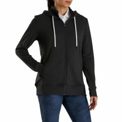 FootJoy Women's Full-Zip Hoodie - Prior Generation -Golf Sales Store footjoy womens full zip hoodie black 02 17863.1633109708
