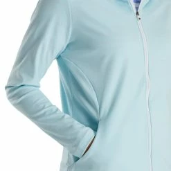FootJoy Women's Full-Zip Hoodie -Golf Sales Store footjoy womens full zip hoodie sky heather 04 11648.1676588627