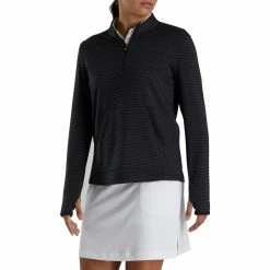 FootJoy Women's Half-Zip Tonal Stripe Mid-Layer -Golf Sales Store footjoy womens half zip tonal stripe mid layer black 02 75082.1676576889