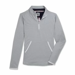 FootJoy Women's Half-Zip Tonal Stripe Mid-Layer -Golf Sales Store footjoy womens half zip tonal stripe mid layer grey 01 60854.1676589848