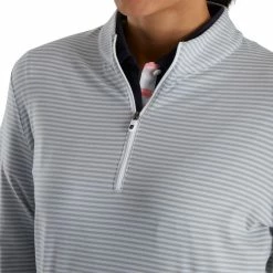 FootJoy Women's Half-Zip Tonal Stripe Mid-Layer -Golf Sales Store footjoy womens half zip tonal stripe mid layer grey 04 92245.1676597565