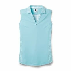 FootJoy Women's Open Placket Sleeveless Polo -Golf Sales Store footjoy womens open placket sleeveless polo sky 01 87746.1673285373