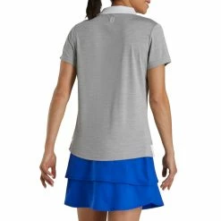 FootJoy Women's Open Placket Space Dye Polo -Golf Sales Store footjoy womens open placket space dye polo grey white 03 47135.1631902166