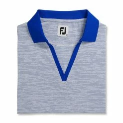FootJoy Women's Open Placket Space Dye Polo -Golf Sales Store footjoy womens open placket space dye polo white cobalt 05 38174.1631902167