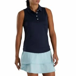 FootJoy Women's Ribbed Sleeveless Polo 20 FootJoy Women's Ribbed Sleeveless Polo -Golf Sales Store footjoy womens ribbed sleeveless polo navy 02 23422.1676582843