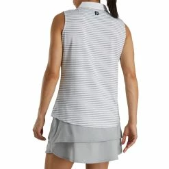 FootJoy Women's Sleeveless Pinstripe Polo -Golf Sales Store footjoy womens sleeveless pinstripe polo white 03 14824.1633122943