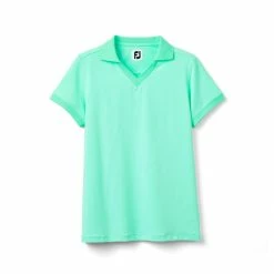 FootJoy Women's Stretch Lisle End On End Open Collar Polo -Golf Sales Store footjoy womens stretch lisle end on end open collar polo spearmint 01 36663.1633379496