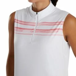 FootJoy Women's Watercolor Block Sleeveless Polo -Golf Sales Store footjoy womens watercolor block sleeveless polo white bright coral 04 27265.1676578987