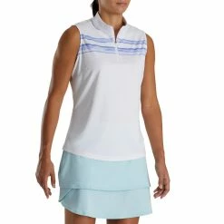 FootJoy Women's Watercolor Block Sleeveless Polo -Golf Sales Store footjoy womens watercolor block sleeveless polo white violet 02 43612.1676590005