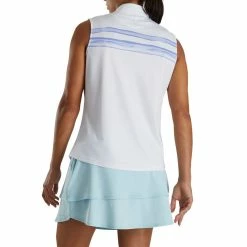 FootJoy Women's Watercolor Block Sleeveless Polo -Golf Sales Store footjoy womens watercolor block sleeveless polo white violet 03 58852.1676591746