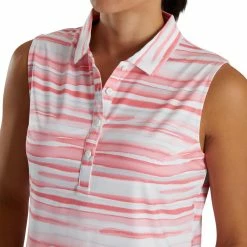 FootJoy Women's Watercolor Sleeveless Polo -Golf Sales Store footjoy womens watercolor sleeveless polo bright coral 03 23015.1673899979