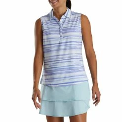 FootJoy Women's Watercolor Sleeveless Polo -Golf Sales Store footjoy womens watercolor sleeveless polo violet 01 08451.1673904485
