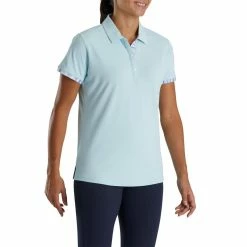 FootJoy Women's Watercolor Trim Polo -Golf Sales Store footjoy womens watercolor trim polo sky 02 08760.1676588548