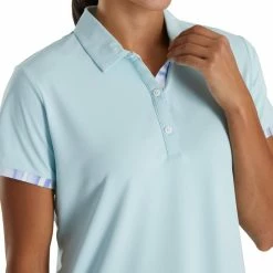 FootJoy Women's Watercolor Trim Polo -Golf Sales Store footjoy womens watercolor trim polo sky 04 89601.1676588358