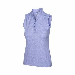 Greg Norman Women's Heathered Dot Sleeveless Polo -Golf Sales Store greg norman womens heathered dot sleeveless polo sweet iris 01 41050.1651765028