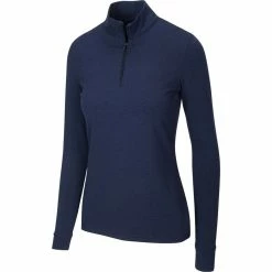Greg Norman Women's Peached Heather 1/4 Zip -Golf Sales Store greg norman womens peached heather 1 4 zip navy heather 01 93420.1633111170