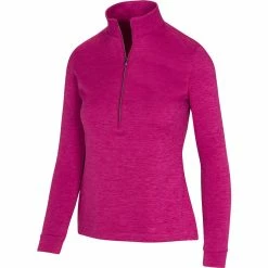 Greg Norman Women's Utility 1/2 Zip Mock -Golf Sales Store greg norman womens utility 1 2 zip mock merlot heather 01 68845.1671482554