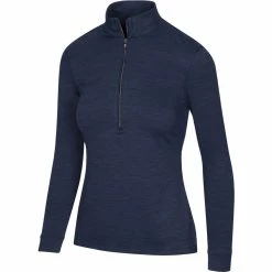 Greg Norman Women's Utility 1/2 Zip Mock -Golf Sales Store greg norman womens utility 1 2 zip mock navy heather 01 27791.1671482619