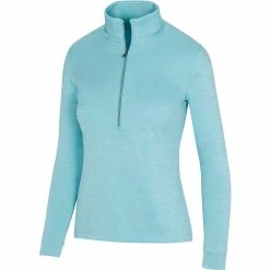 Greg Norman Women's Utility 1/2 Zip Mock -Golf Sales Store greg norman womens utility 1 2 zip mock oasis blue heather 01 79880.1671482598
