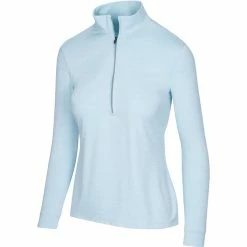 Greg Norman Women's Utility 1/2 Zip Mock -Golf Sales Store greg norman womens utility 1 2 zip mock pure aqua heather 01 13449.1671482575