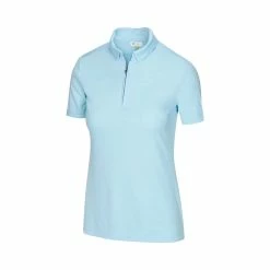 Greg Norman Women's Zip Polo -Golf Sales Store greg norman womens zip polo pure aqua 01 35735.1644418951