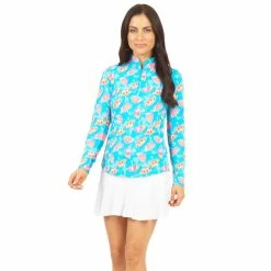IBKUL Franny Print Long Sleeve Mock Neck